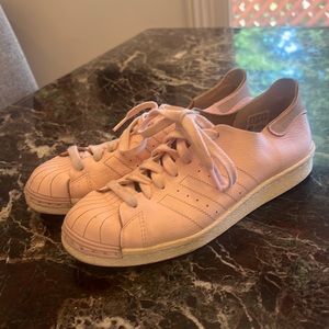 Pink adidas shell toes size 7.5 women